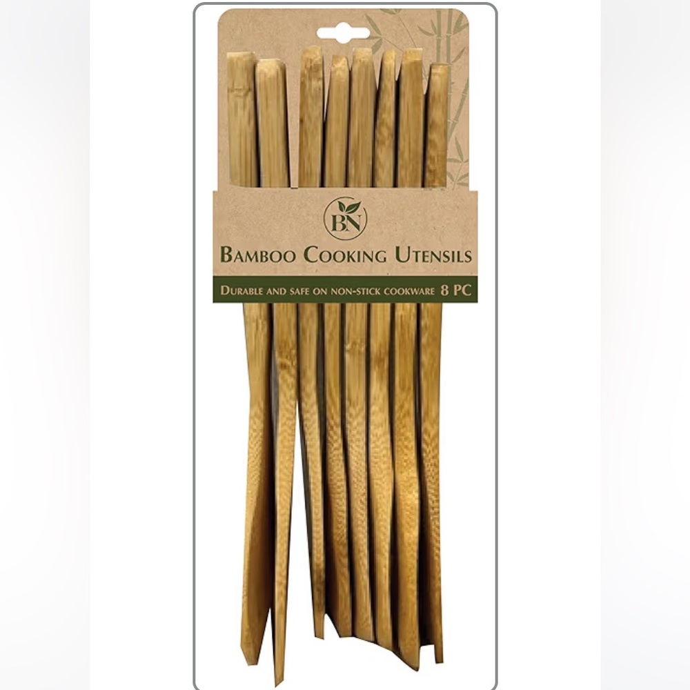 Evriholder Bamboo Cooking Utensils, Sustainably Sourced Pack of 8